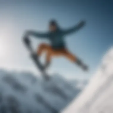 Snowboarder performing a stylish grab trick mid-air