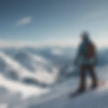 Snowboarder overlooking Vancouver's snow-capped mountains