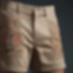 Sophisticated beige shorts with intricate embroidery