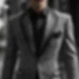Sophisticated black and white low blazer with intricate patterns