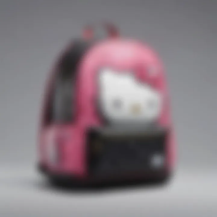 Side view showcasing the spacious interior of the Herschel Hello Kitty backpack