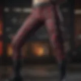 Stylish split plaid pants on mannequin