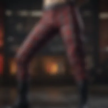 Stylish split plaid pants on mannequin