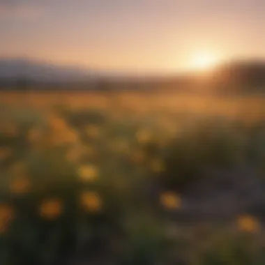 Sunset Over Field of Wildflowers