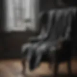 Elegant monochrome flannel shirt draped over chair