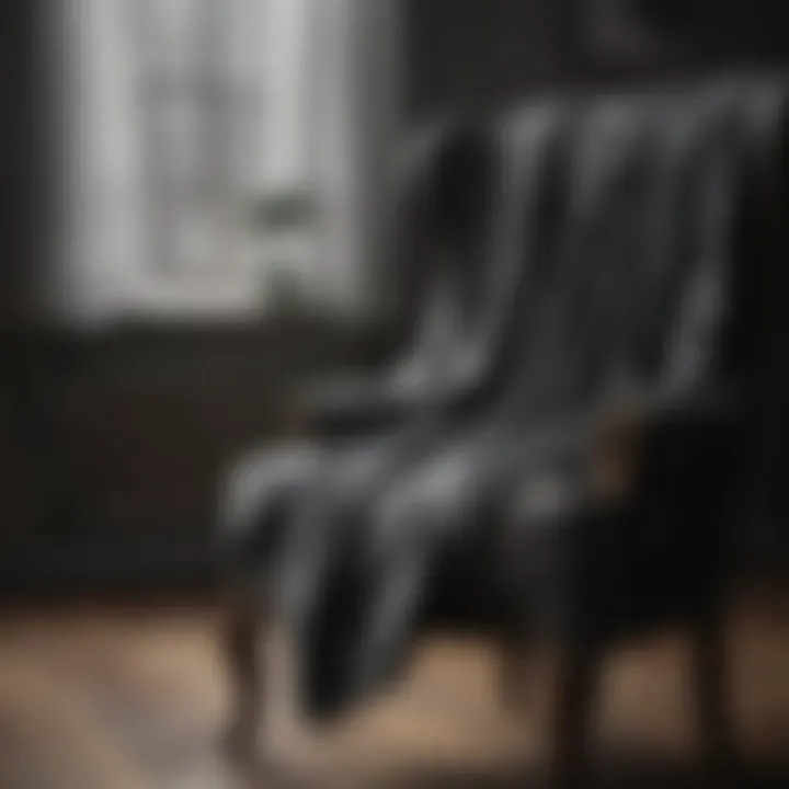 Elegant monochrome flannel shirt draped over chair