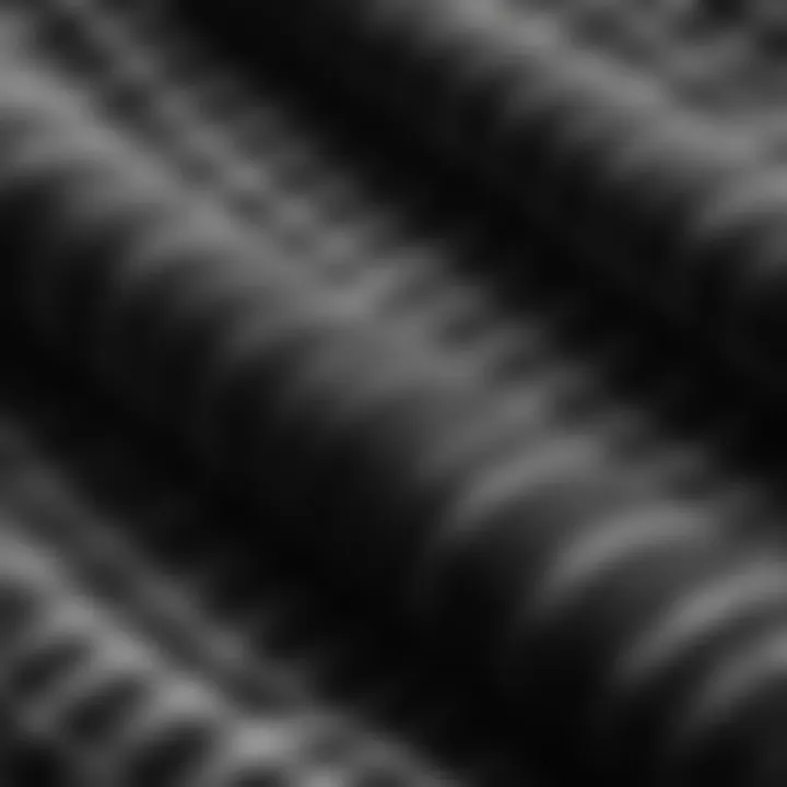 Close-up of black and white flannel shirt fabric texture
