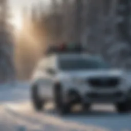 Subaru Outback with Snowboard Rack