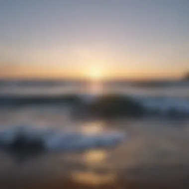 Tranquil Twilight Sunset over calm ocean with gentle waves