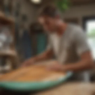 An artisan workshop where surfboards are handcrafted