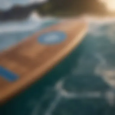 A vibrant surfboard design showcasing Hawaiian cultural motifs