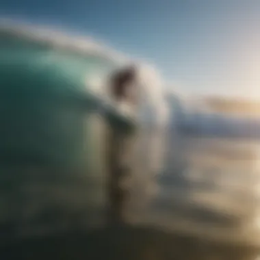 Surfer Taking on Challenging Waves Aerial view of a surfer taking on challenging waves