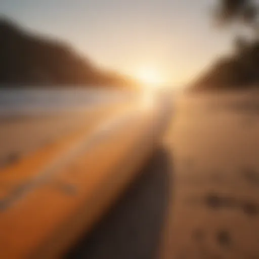 Surfboard on a Beach Sunset