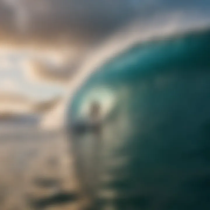 Surfer riding a perfect wave at Ho'okipa Beach