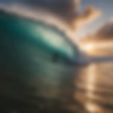 Stunning wave breaking on a Maui beach during sunset