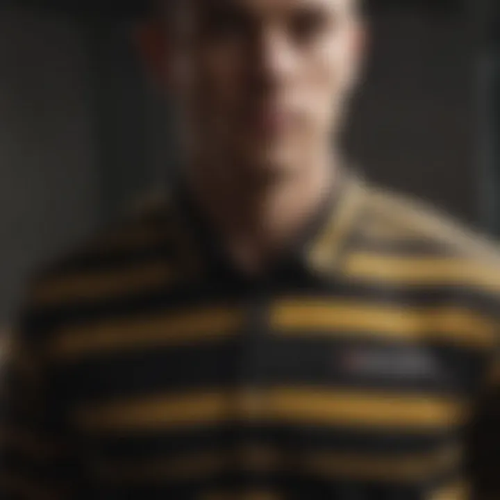 Symbolic representation of black and yellow striped shirts