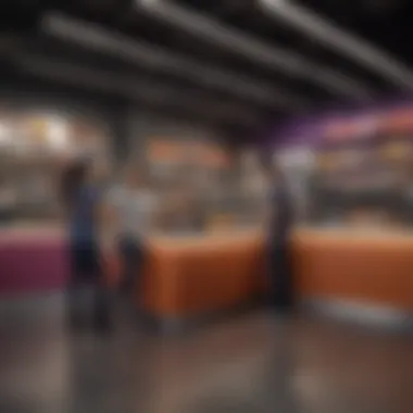 Engaging Experiences at the Taco Bell Retail Space Customers engaging with Taco Bell merchandise in a retail setting