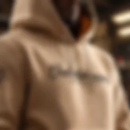 Tan Champion Hoodie with Embroidered Logo