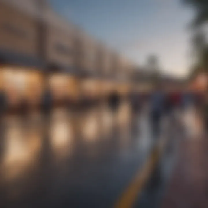 Shopping crowd enjoying a lively day at Tanger Outlet