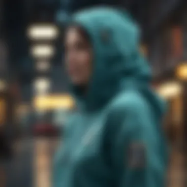 Teal champion hoodie paired with stylish accessories