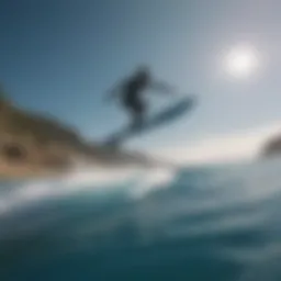 Jet surfer gliding over azure waters