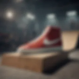 Nike Blazer on a skateboard ramp showcasing its design