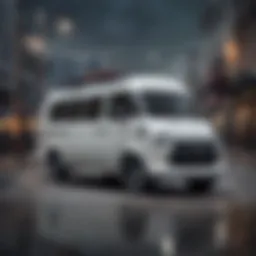 A futuristic van designed for extreme sports enthusiasts, showcasing advanced technology and sleek design.