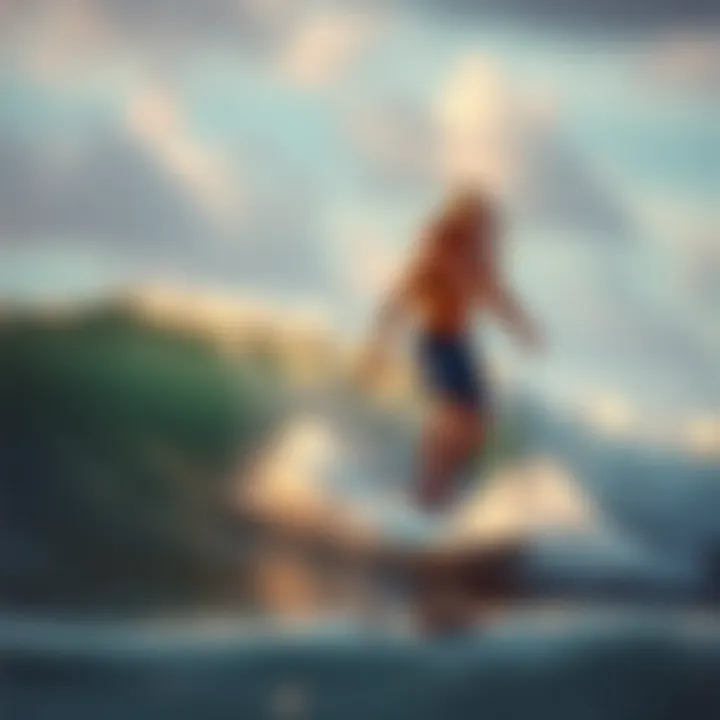 Artistic portrayal of surfing culture