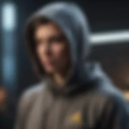 Dynamic hoodie design suitable for extreme sports