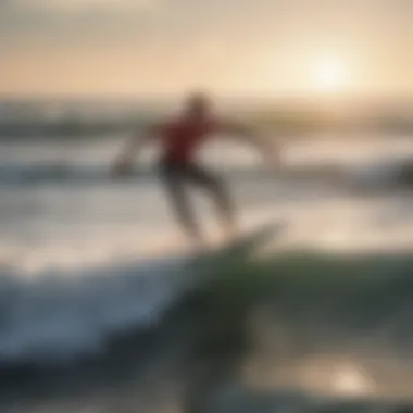 Surfer performing aerial trick in Ocean City MD