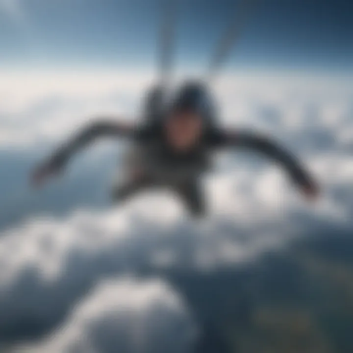 Fearless skydiver soaring through the clouds