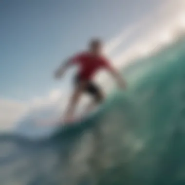 Surfer Riding a Wave at Manasota Key