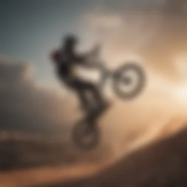 Daredevil BMX rider performing gravity-defying stunts