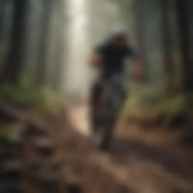 Mountain biker navigating a rugged trail in Santa Cruz