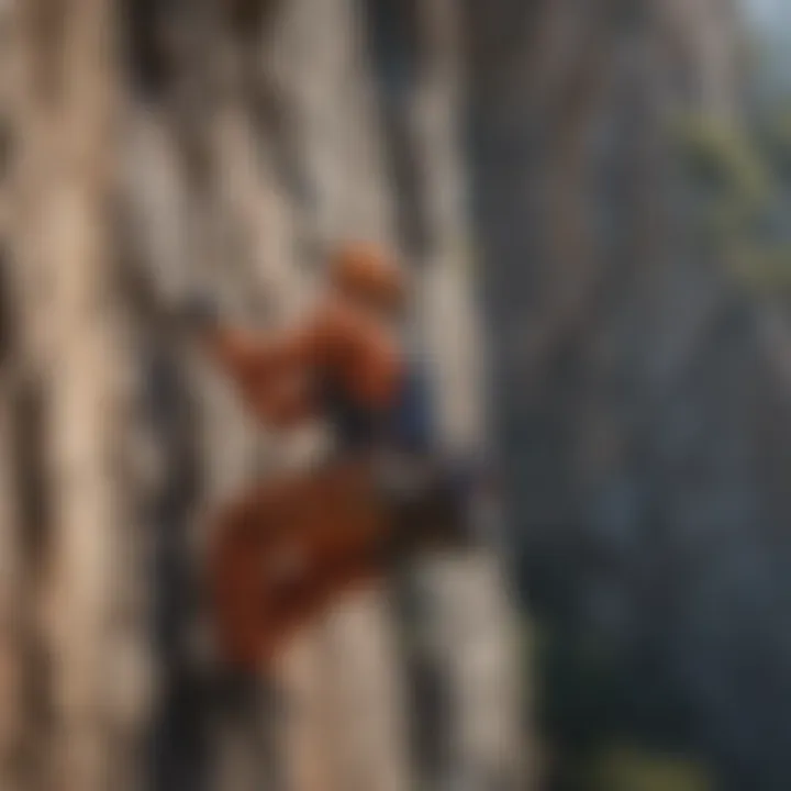 Rock climber scaling a challenging cliff in Santa Cruz