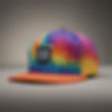 Vibrant tie-dye snapback hat with a mesmerizing swirl of colors