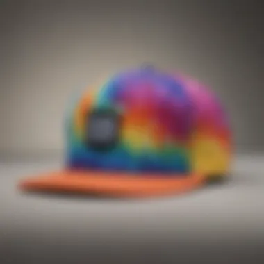 Vibrant tie-dye snapback hat with a mesmerizing swirl of colors