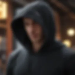 Sleek minimalistic design of a black hoodie