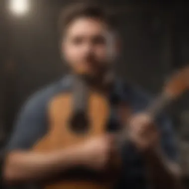 Melodic Ukulele Harmony Visualization Imaginative portrayal of a ukulele resonating in perfect harmony