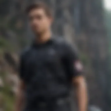 Peak Performance Integration Black Converse shirt with high-tech climbing harness