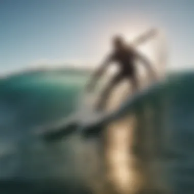 Sunlit Surfer Catching a Clean Wave