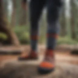 Showcasing the unique design of Dakine board socks.