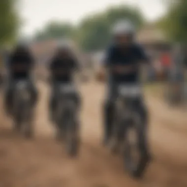 Group of BMX riders engaging in a community event, emphasizing camaraderie and culture