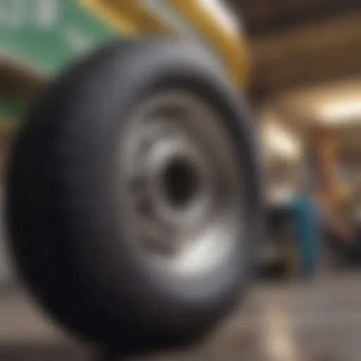 Close-up view of large soft skateboard wheel showcasing its texture