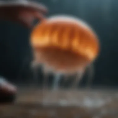 An illustration demonstrating immediate first aid steps for jellyfish stings