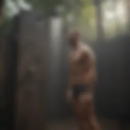 RinseKit outdoor shower setup in nature