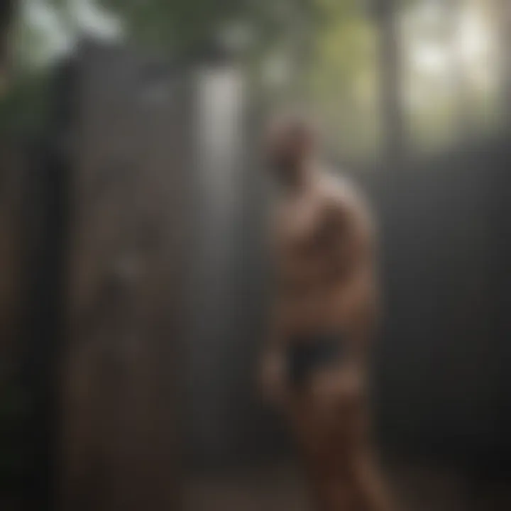 RinseKit outdoor shower setup in nature