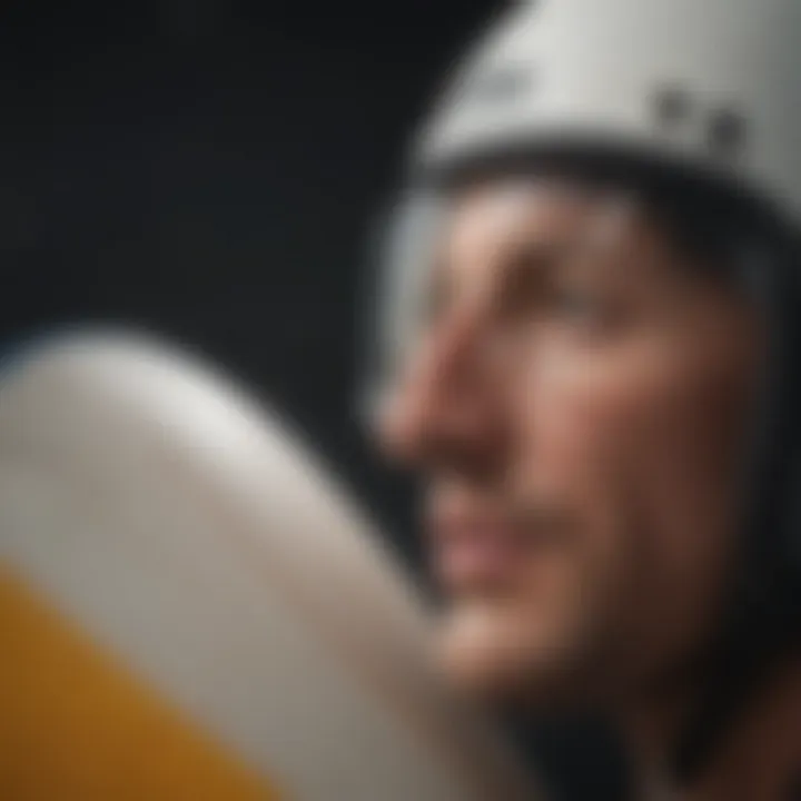 Illustration of a surfboard with a nose protector in action