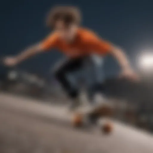 Thrill-Seeking Teenager on a Skateboard