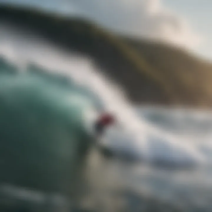 Teenager Surfing a Big Wave